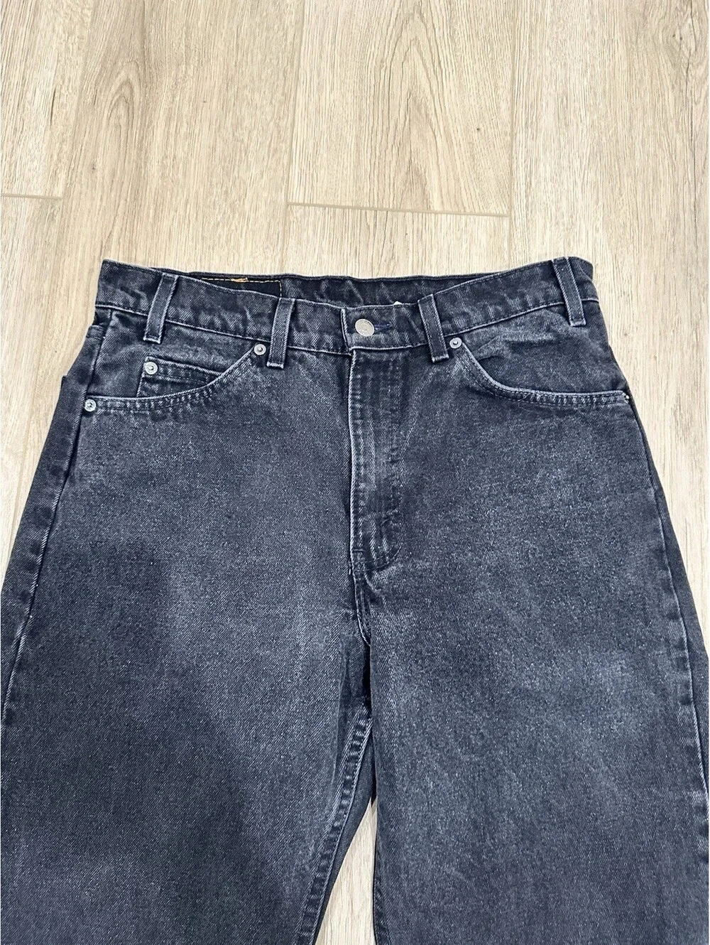 Levis 550 Orange Tab Jeans Mens 32x31 Black Relaxed Fit USA Made Denim